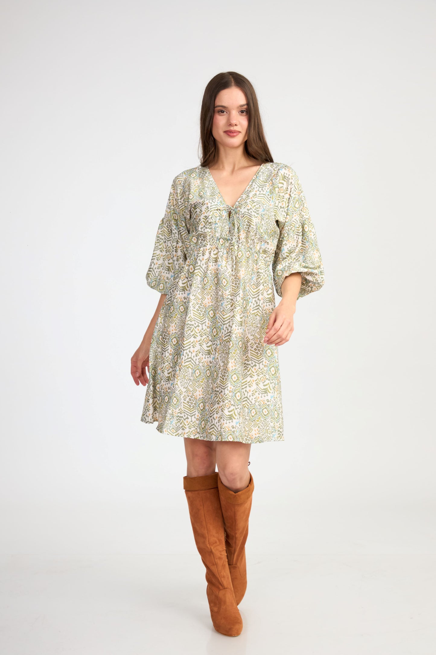 Vestido Corto Martina Estampado verde