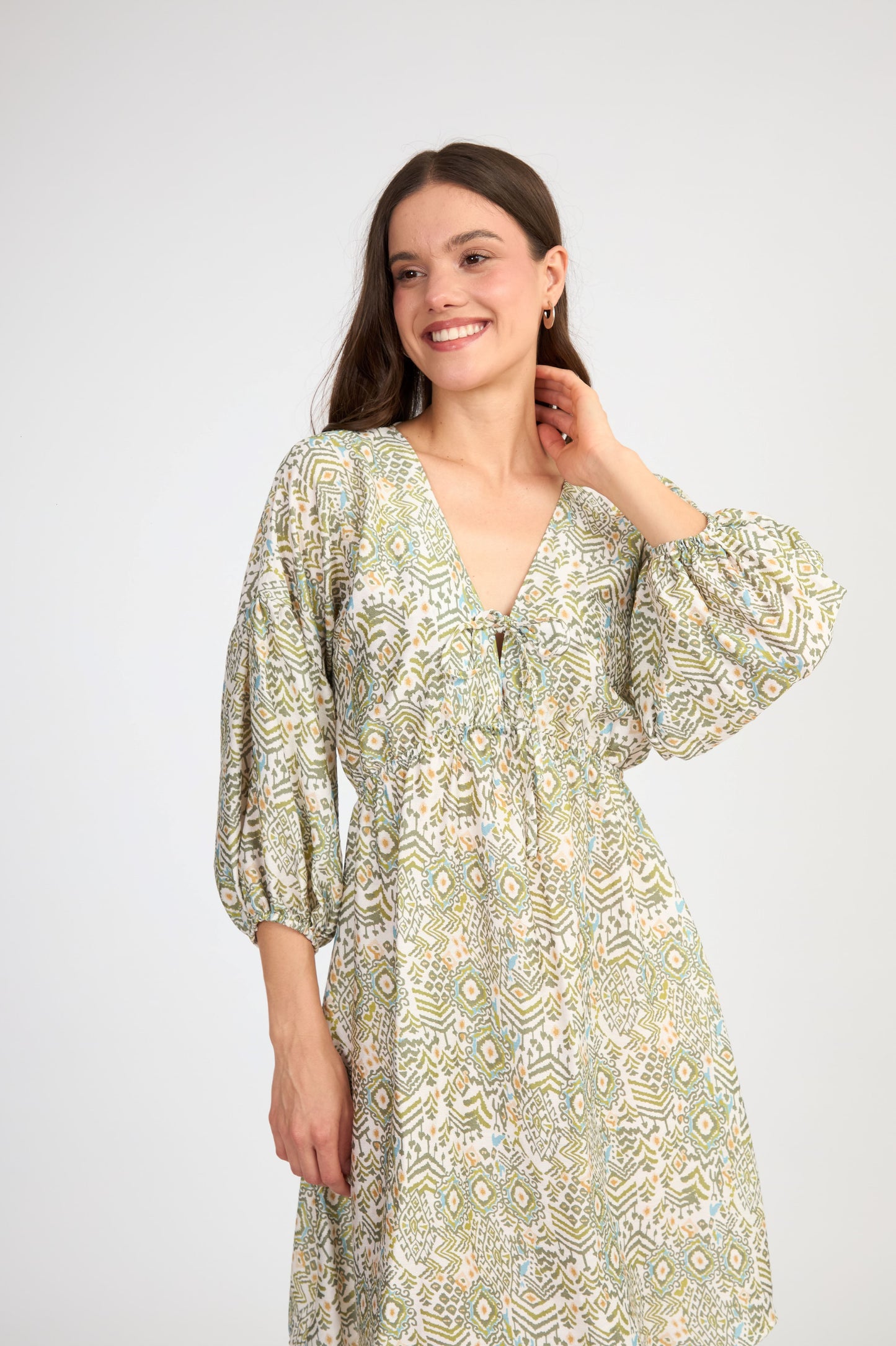 Vestido Corto Martina Estampado verde