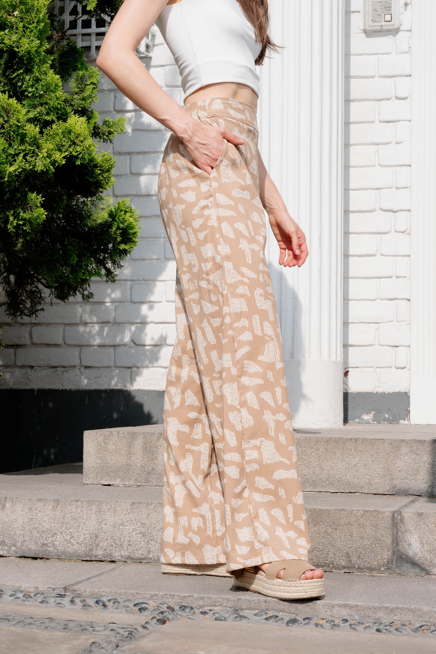 Pantalón Constanza Print Beige