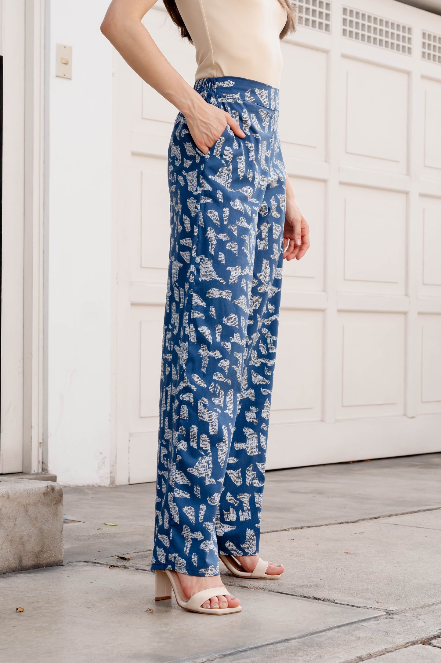 Pantalón Constanza Print Azul