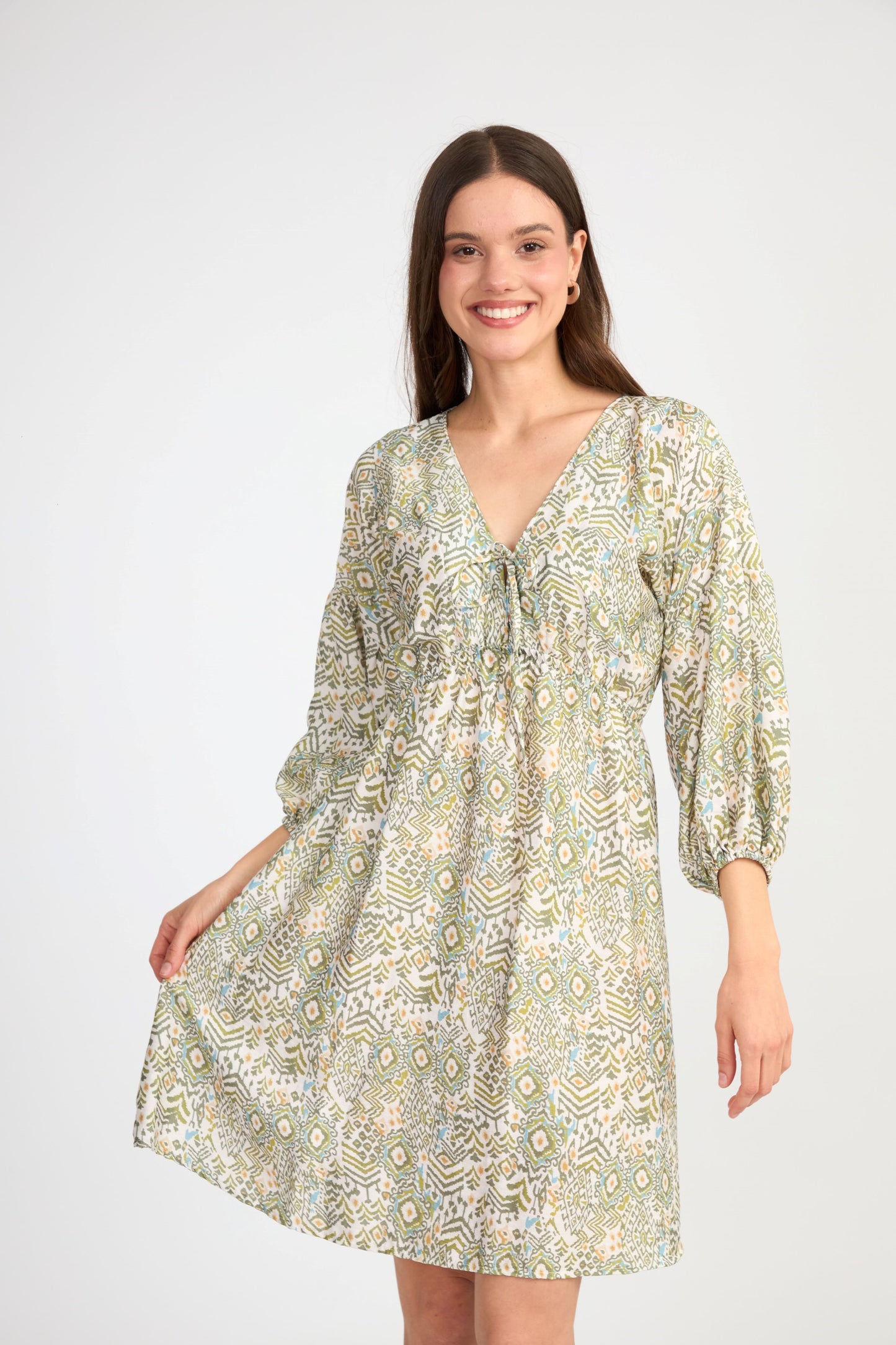 Vestido Corto Martina Estampado verde