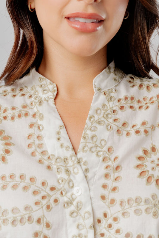Blusa Broderie Emilia color S - Almát.pe