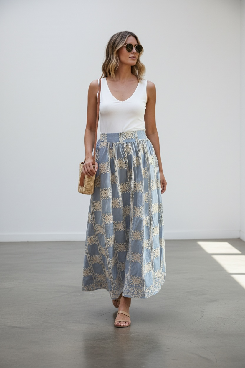 Falda Antonella Celeste