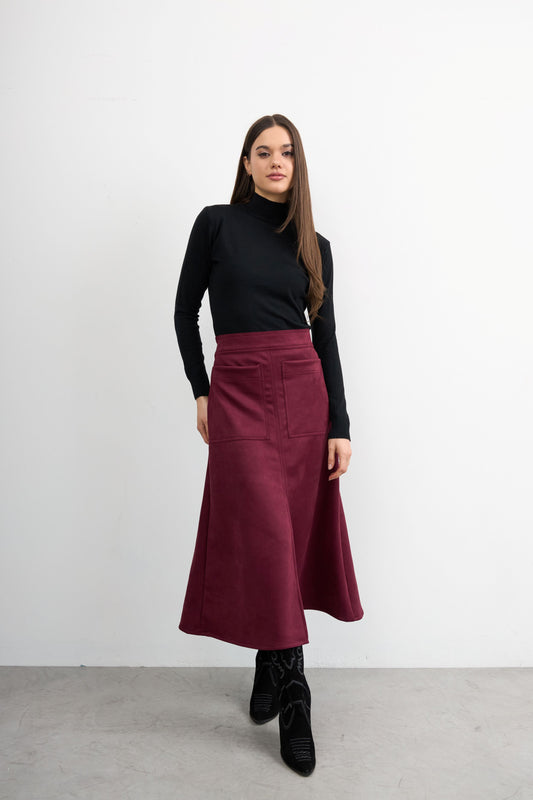 Falda Agustina Vino