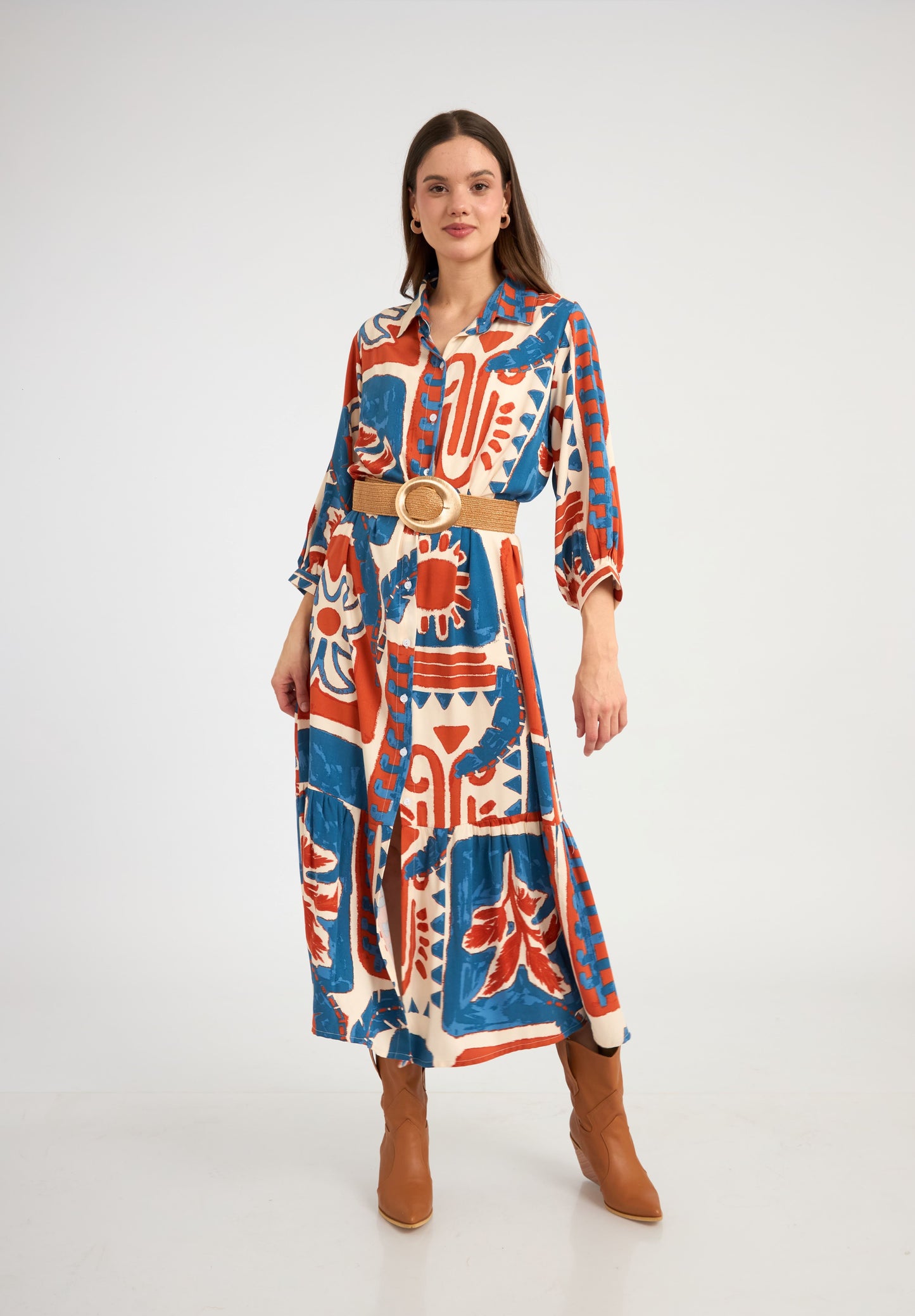Vestido Simone Estampado azul