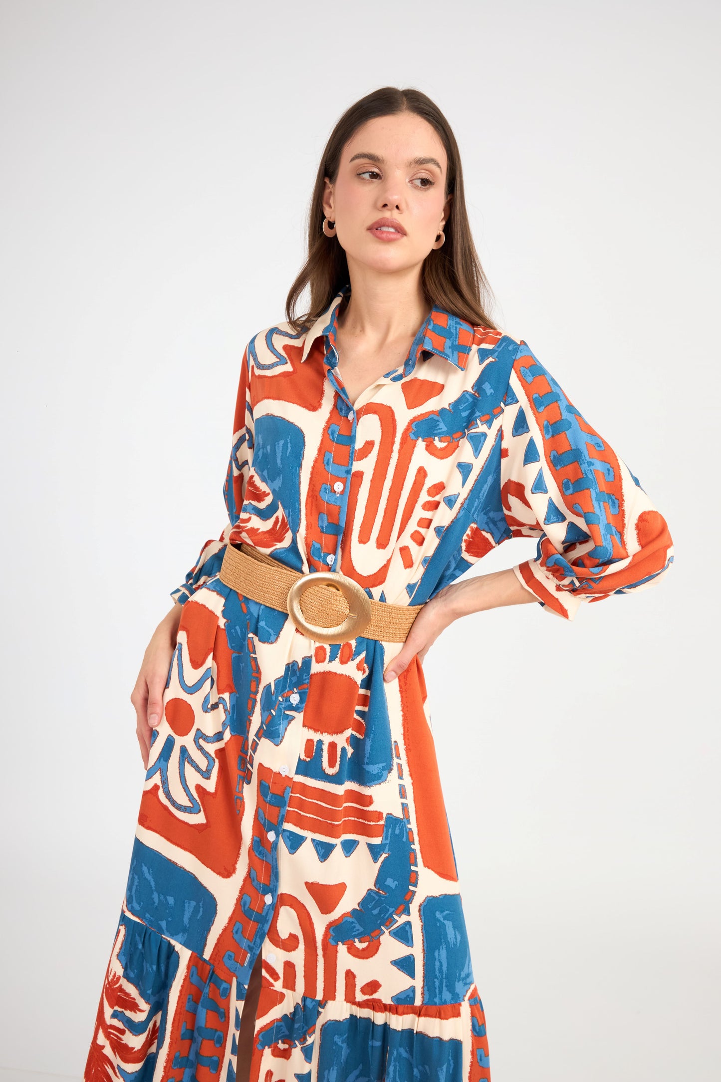 Vestido Simone Estampado azul