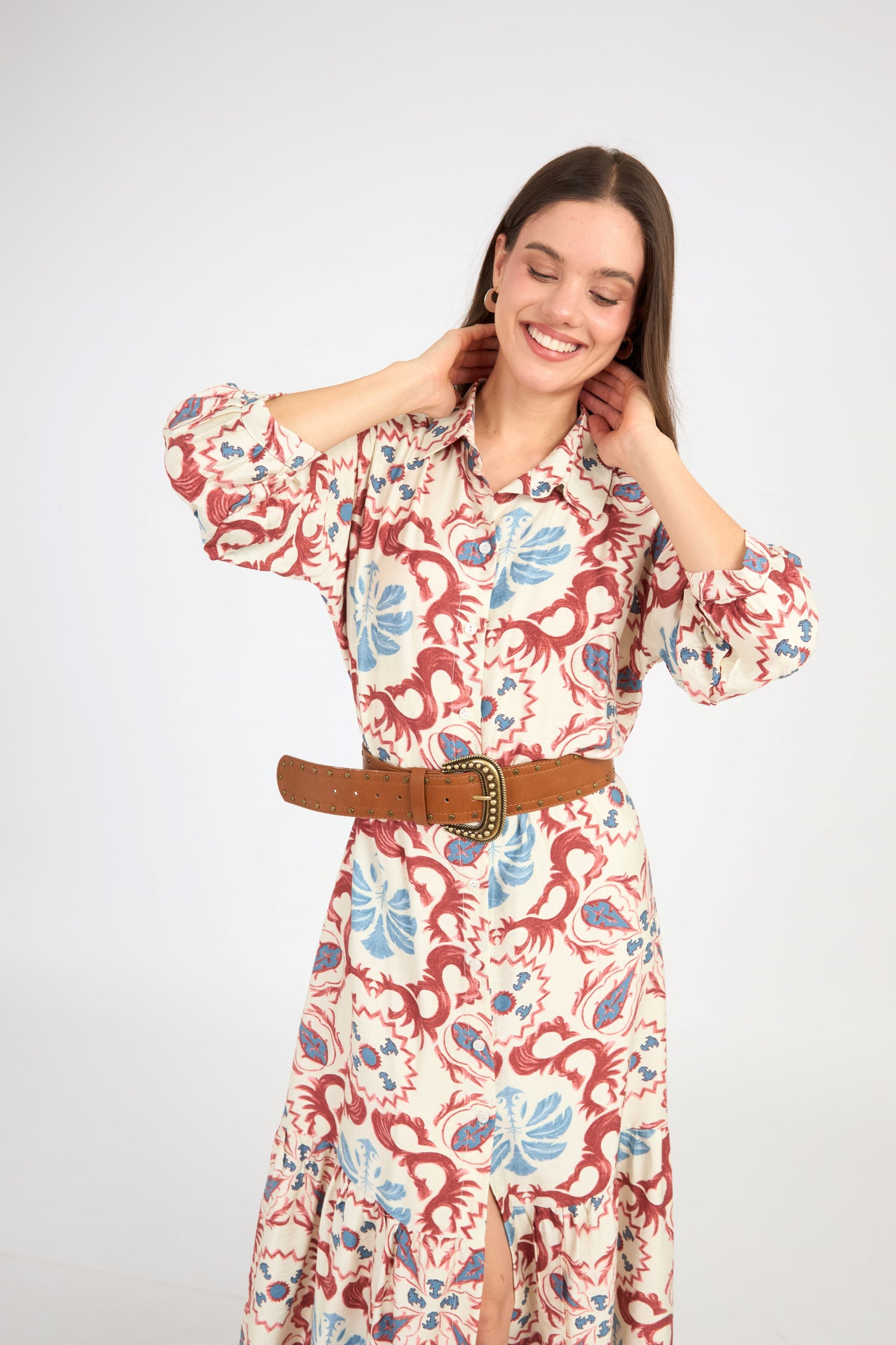 Vestido Simone Estampado vino