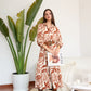 Vestido Simone Estampado beige