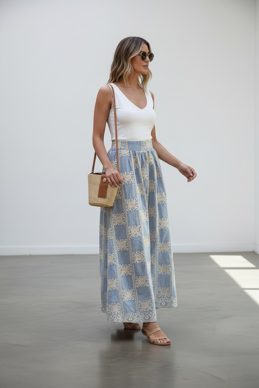 Falda Antonella Celeste