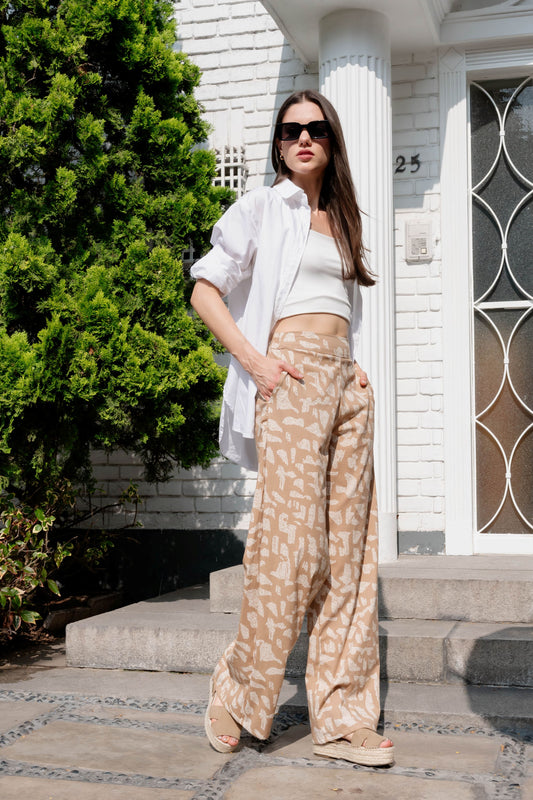 Pantalón Constanza Print Beige