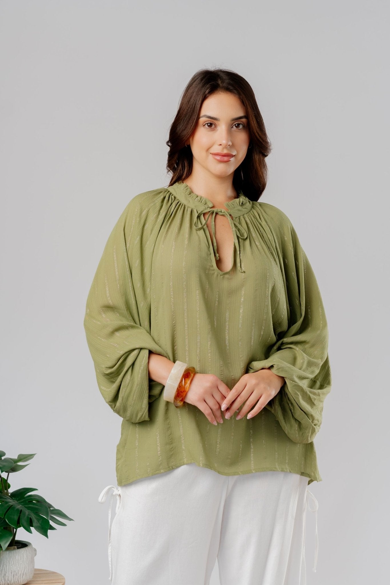 Blusa Boho Nati color Verde - Almát.pe